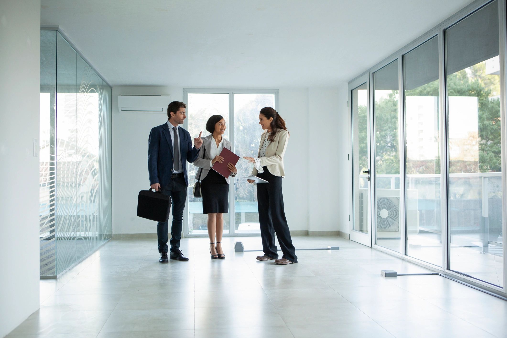 Operations professional in discussion